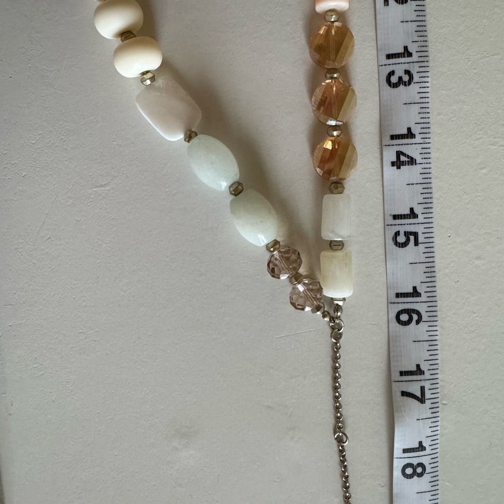 LOFT Peach, Cream and Clear Multi-Strand Bead Necklace - Picture 4 of 5